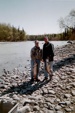 King Salmon: Tim and Tim after a successful day of fishing on the Kasilof River