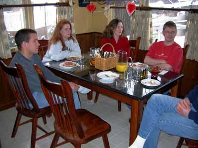 Together for breakfast while staring at...