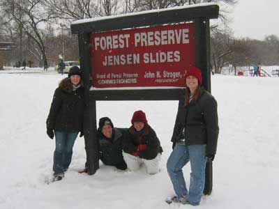 Tobogganing at Jensen Slides