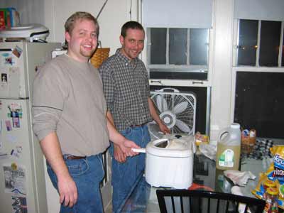 Josh and Tim makin' wings